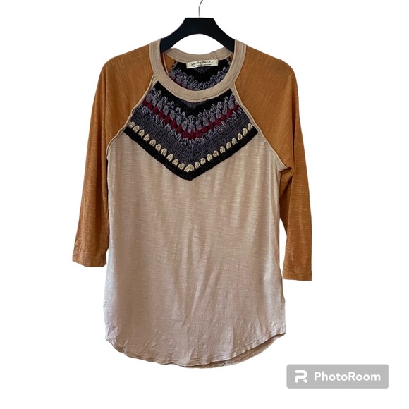 Free People We the‎ Free Embroidered Raglan Sleeve Top - Picture 2 of 8